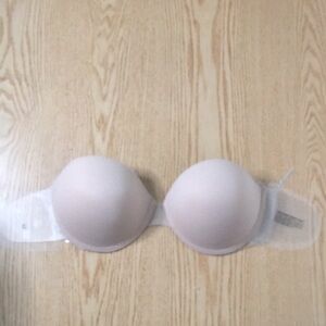 New Women’s Strapless Backless Padded Bra Light Beige Size C Cup Reusable